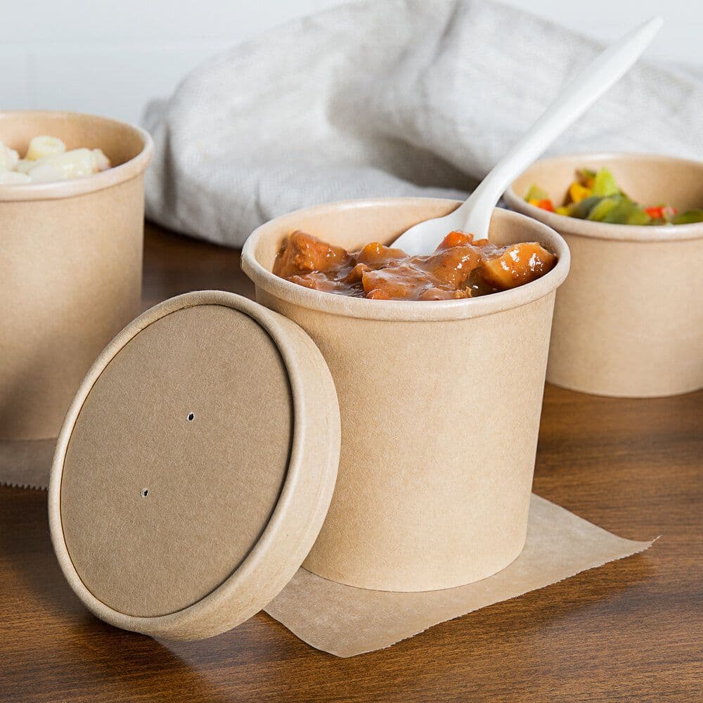500 x Kraft Brown Paper Soup Tubs - Multiple Sizes