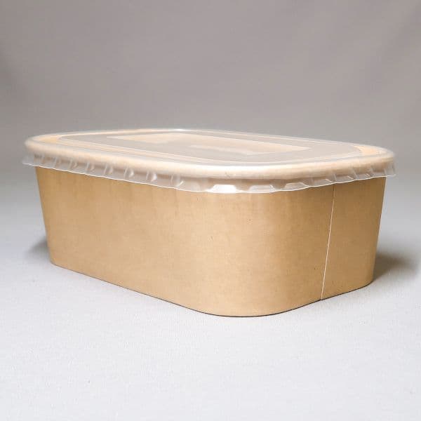 300 x Rectangular 750ml Kraft Card Food Bowl