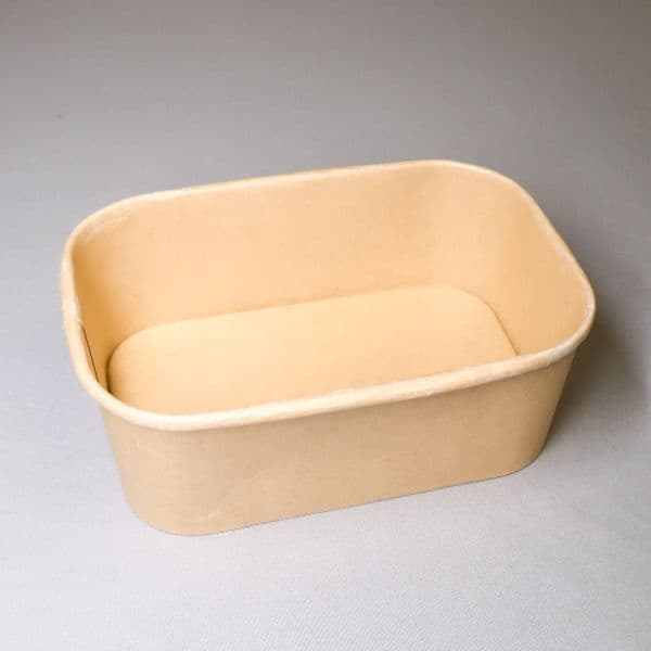 300 x Rectangular 750ml Kraft Card Food Bowl