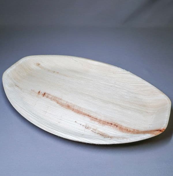 10 x Oval 10" x 14" Biodegradable Palm Leaf Platters