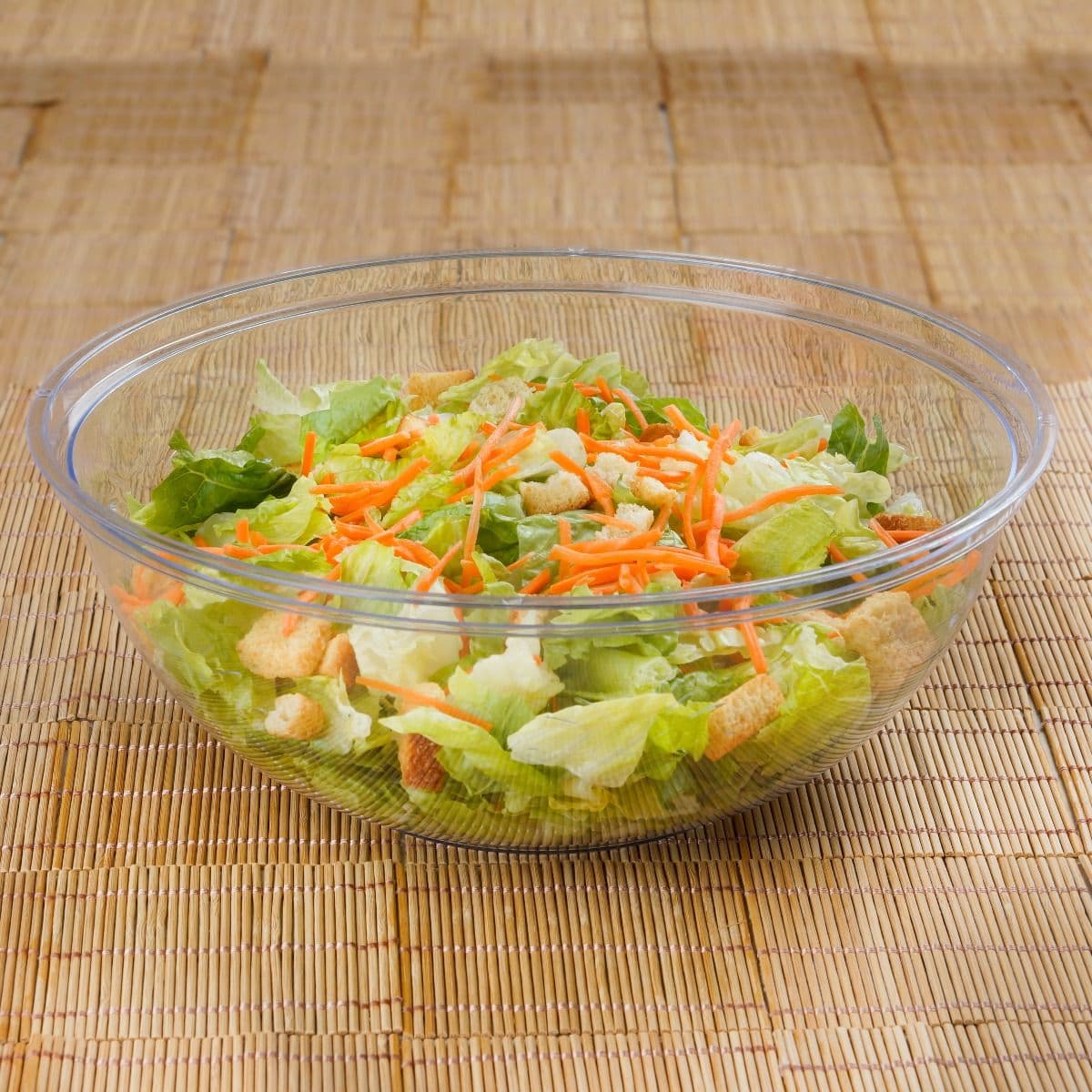 Clear Round Rigid Plastic Salad Bowl