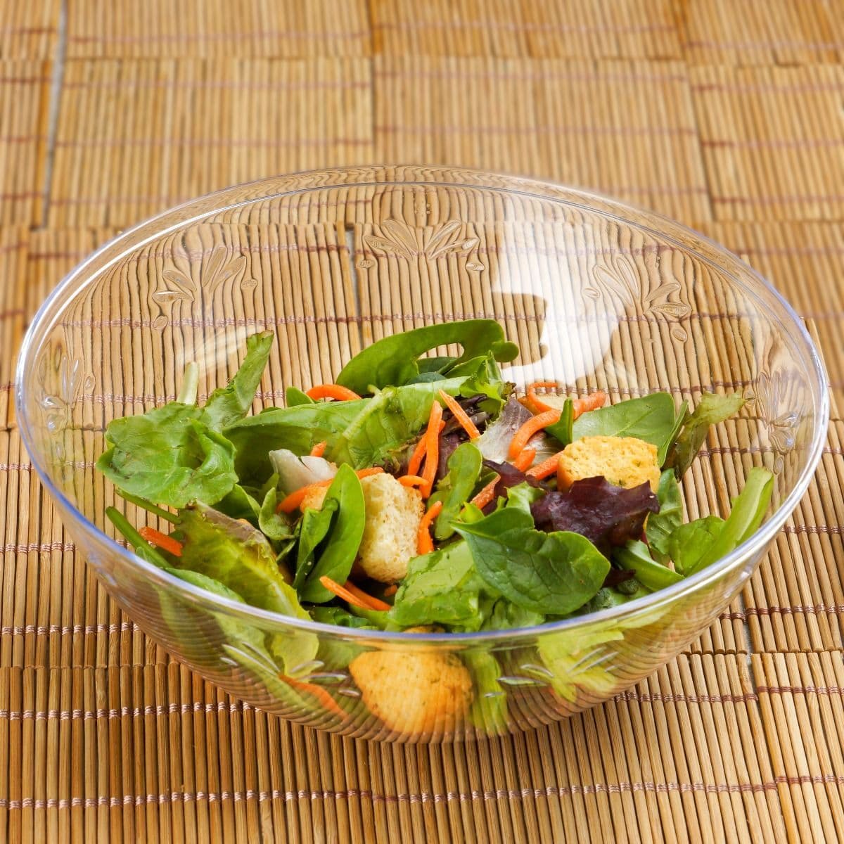 Clear Round Rigid Plastic Salad Bowl