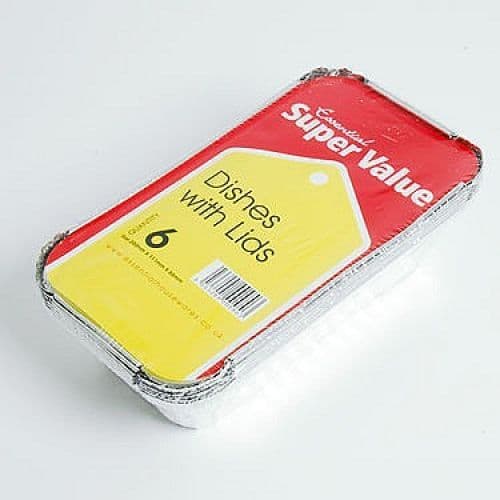 Rectangular Aluminium Foil Dishes and Lids Pack