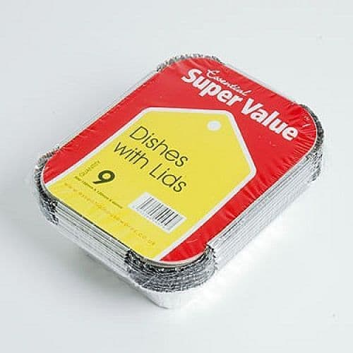 Rectangular Aluminium Foil Dishes and Lids Pack