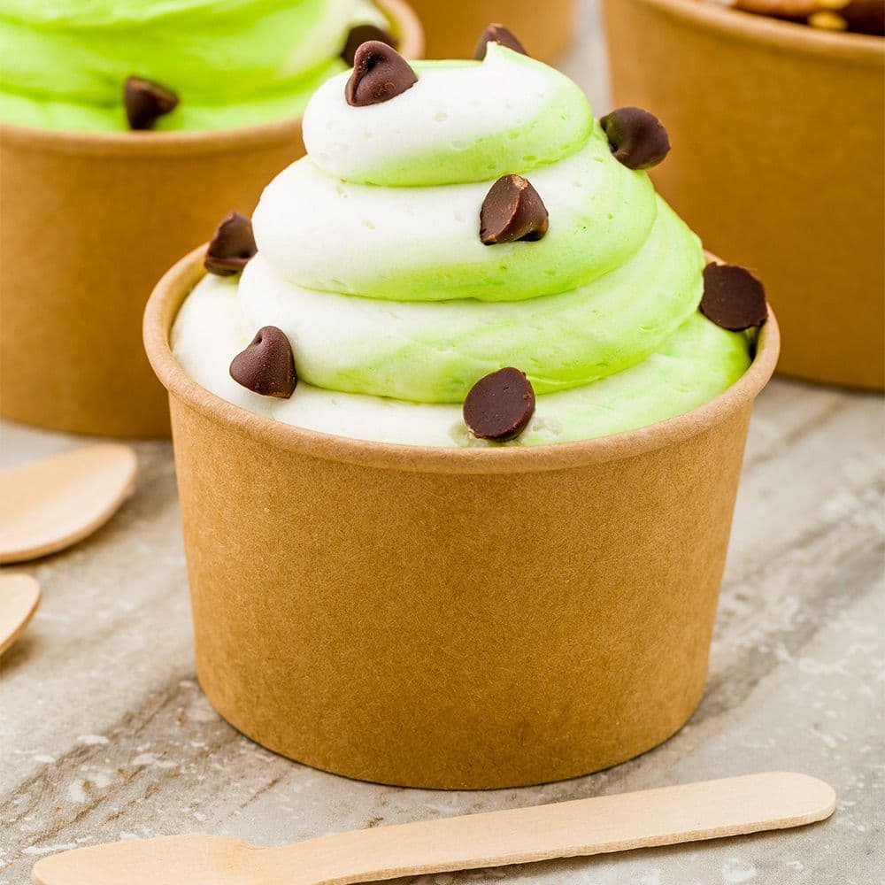 500 x 6oz Kraft Brown Paper Food Tubs With Card Lids Available