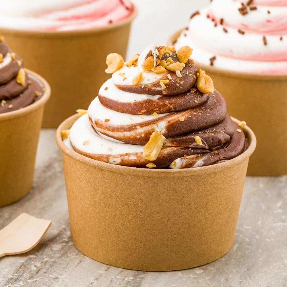 Kraft Brown Paper Ice Cream Tubs - Multiple Sizes