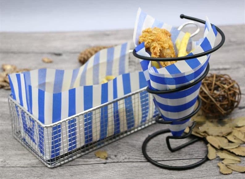 1000 x Striped Grease Resistant Burger Wrap Sheets