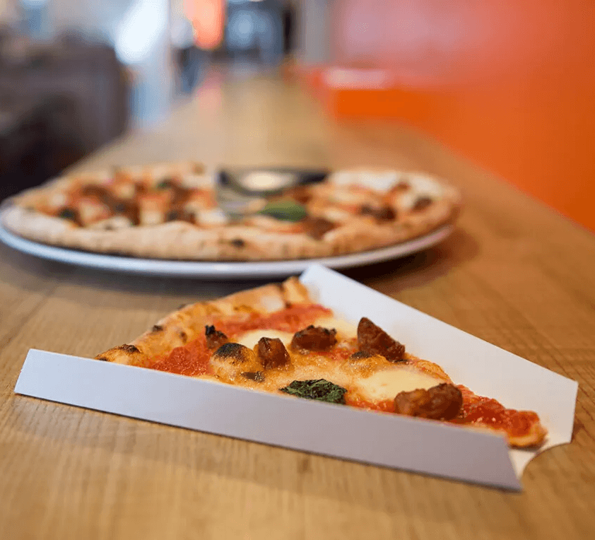 1000 x White Card Pizza Slice Tray